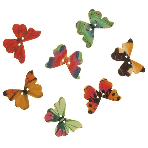 Wooden Butterfly Shape Buttons